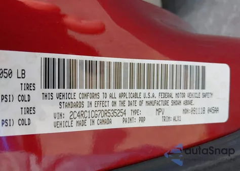 2013 Chrysler Town & Country Touring-L z USA, uszkodzony, nr VIN 2C4RC1CG7DR535254